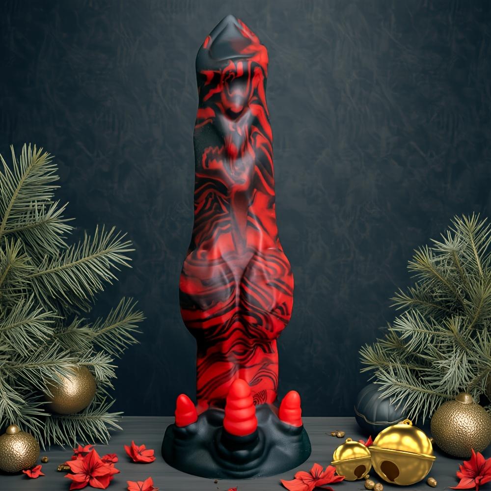 Fantasy Alien Anal Plug – Premium Liquid Silicone Anal Expander, Black & Red Design, Soft Teasing Toy for Couples, Bodysafe, Flexible & Smooth