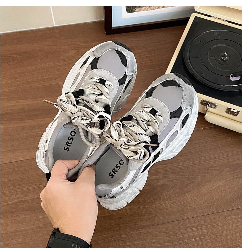 Popular Paris port style heightened platform dad shoes women's autumn 2025 new versatile student lightweight sports shoes