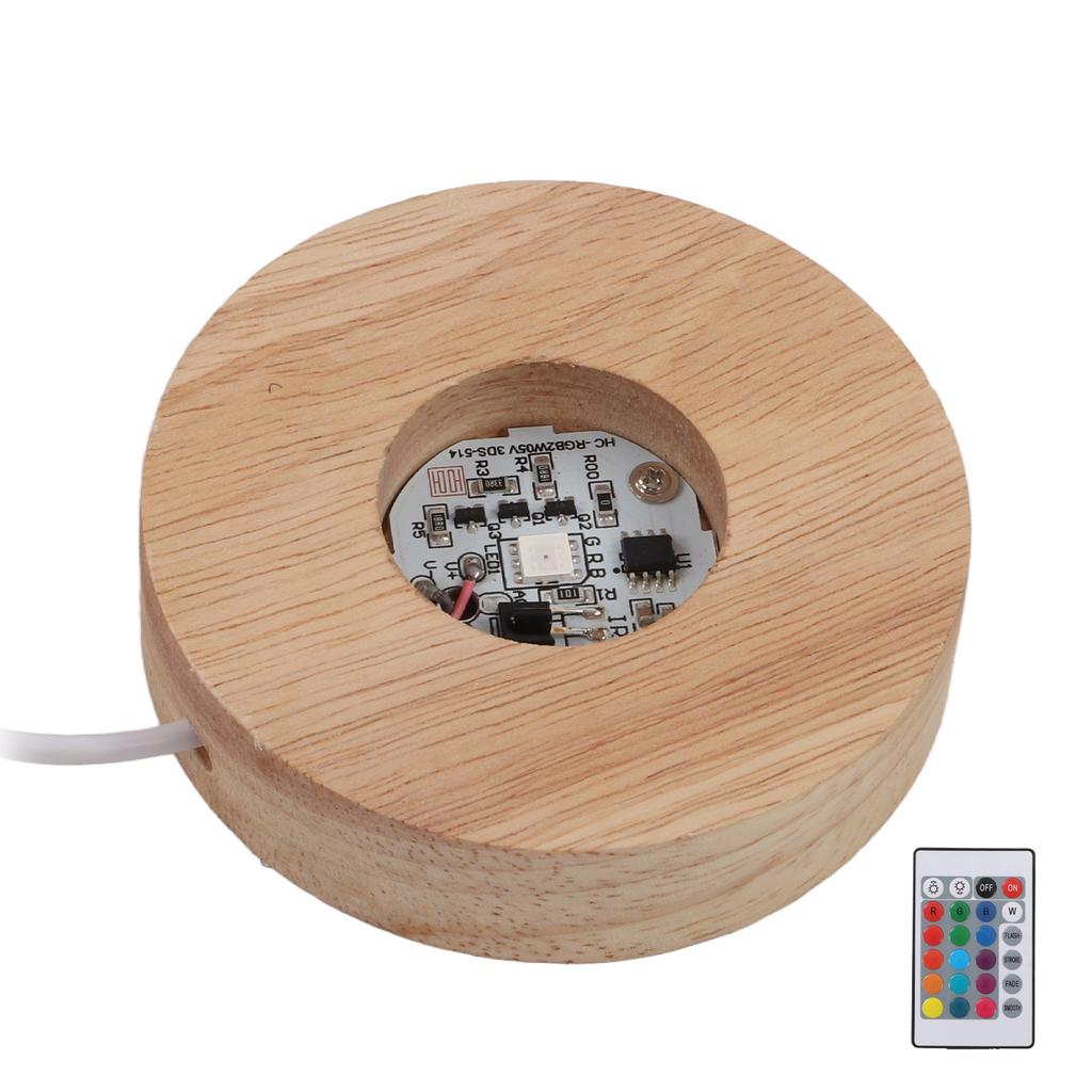 LED Light Base Wood Material Eco Friendly Elegant Style Sturdy Durable Wide Application Color LED Base