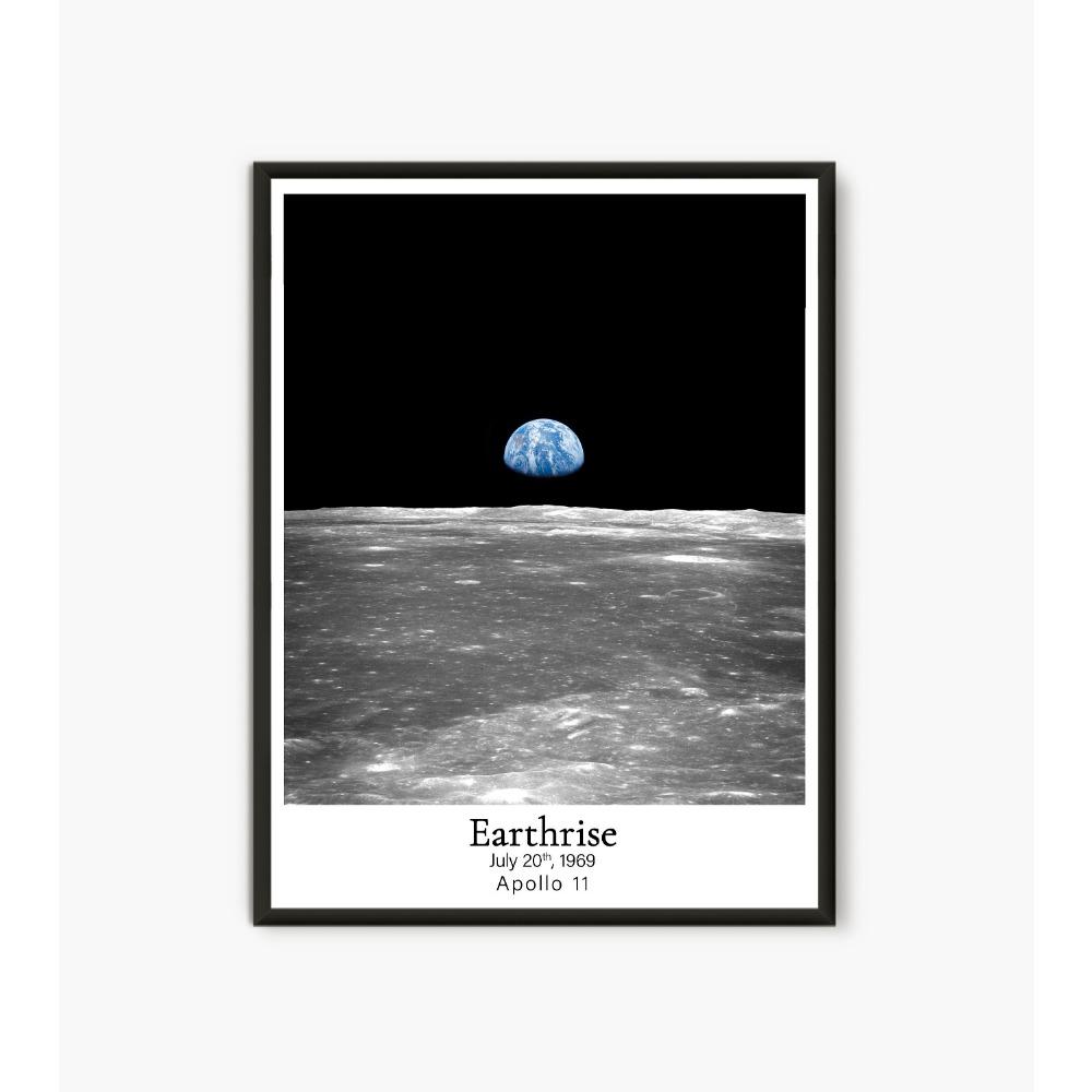 Nasa Vintage Prints Earthrise Photo Apollo 8 Apollo 11 Space Canvas Painting Kids Room Living Room Bedroom ation