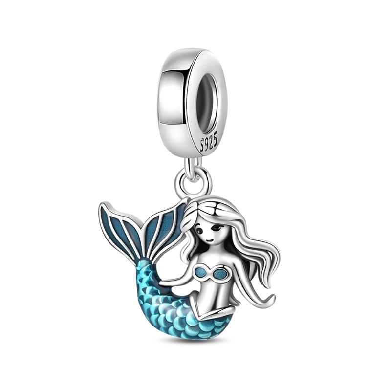 925 Silver Luminous Blue Ocean Series Octopus Starfish Charms Beads For Women Fit Bracelet DIY Jewelry Gifts