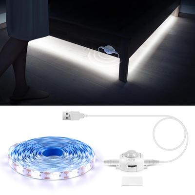 Luzes LED Decoração de quarto 2835 Luzes de tira LED USB LED 5V Iluminação sob a cama Decoração de casa com sensor PIR Funcionando à noite