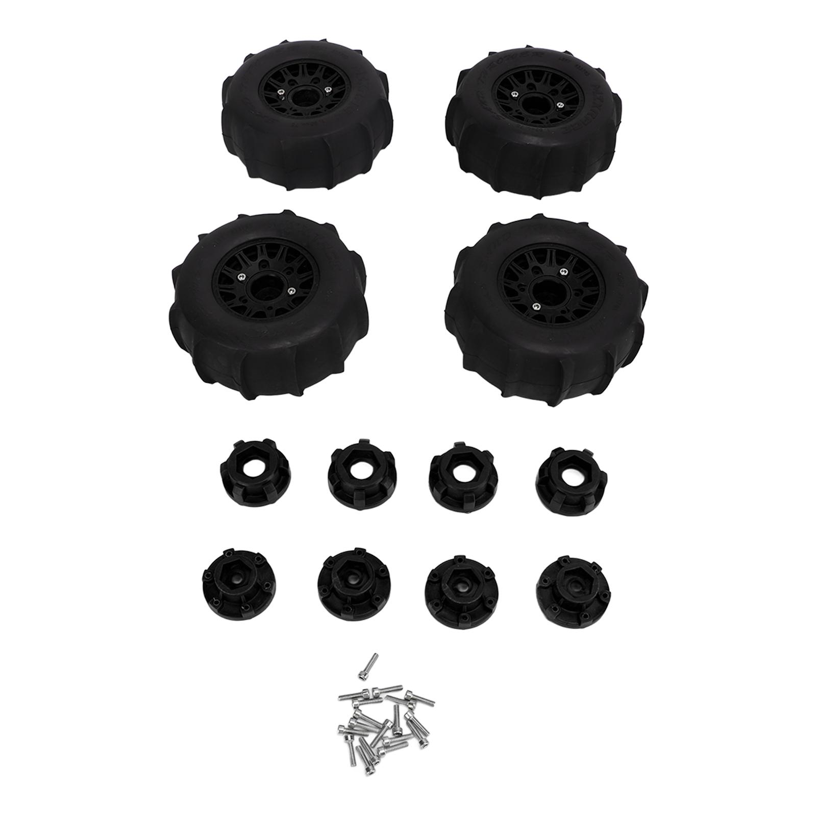 

4 PCS RC Car Snow Wheels Tires Excellent Grip Thickened Weighted RC Car Accessories with 12mm 14mm чорний