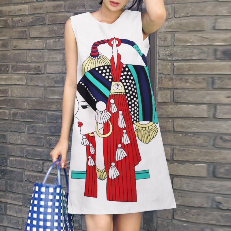 

ZANZEA Женское повседневное летнее платье-майка без рукавов с круглым вырезом и принтом 4XL