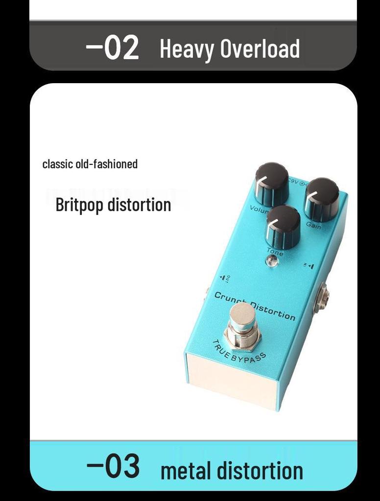 Kompaktný profesionálny elektrický gitarový efektový pedál - Skreslenie, Overdrive, Delay, Chorus, Tremolo