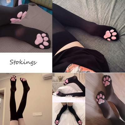 Thigh High Socks Pink Thigh High Socks Cute Cat Paw Pad Socks