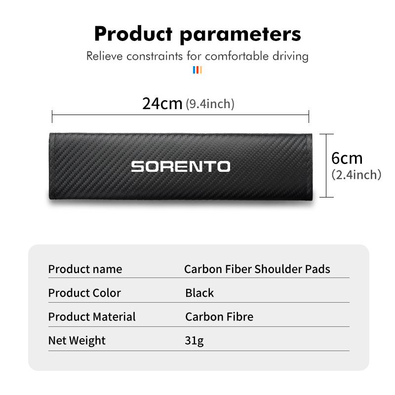 Carbon Fiber Car Seat Belt Cover Shoulder Pad Protector Cover Safety Belt Padding Pad Cushion For KIA Venga Sedona Forte Stonic