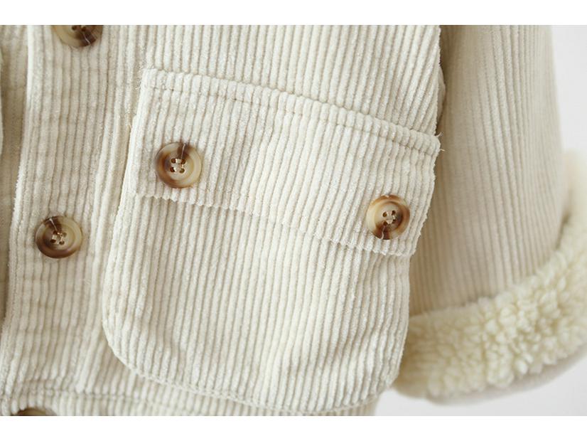 Korean Style 2025 Kids' Fleece-Lined Corduroy Jacket – Trendy & Warm Winter Top for Boys and Girls