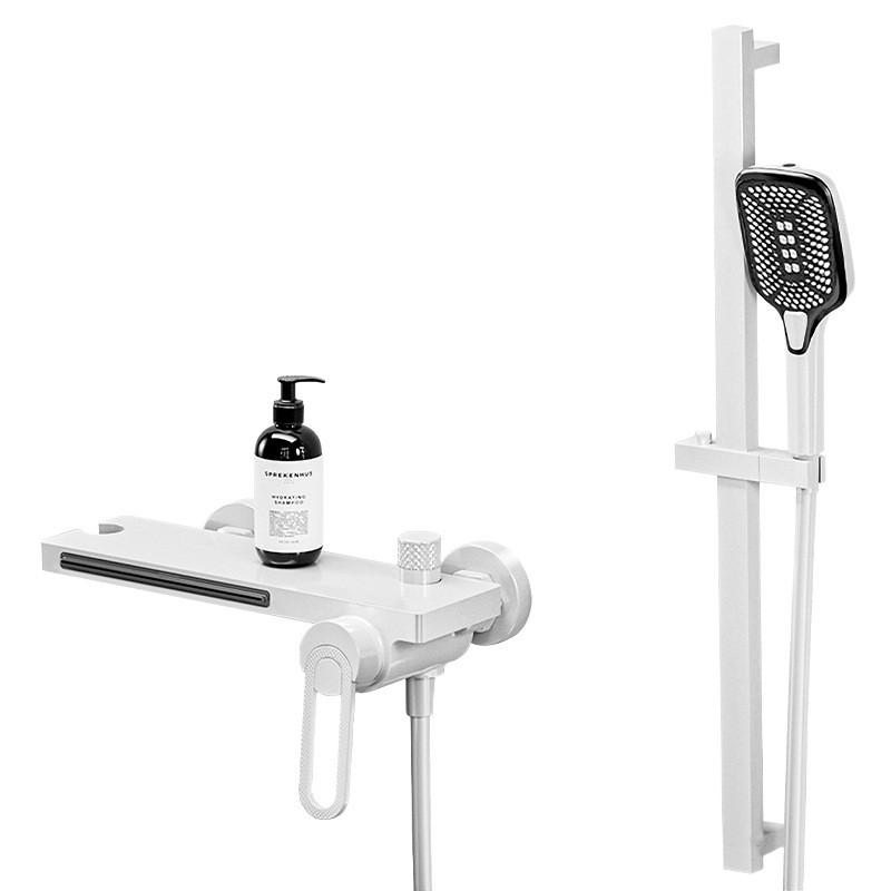 Brushed Gold Bathroom Shower Faucet Set Wall Mounted Shower Faucet, Bathroom Cold and Hot Bath and Shower Mixer Taps Brass