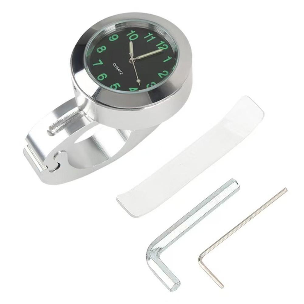 Waterproof Motorcycle Quartz Watch Aluminum Housing Luminous Clock Scooter Application