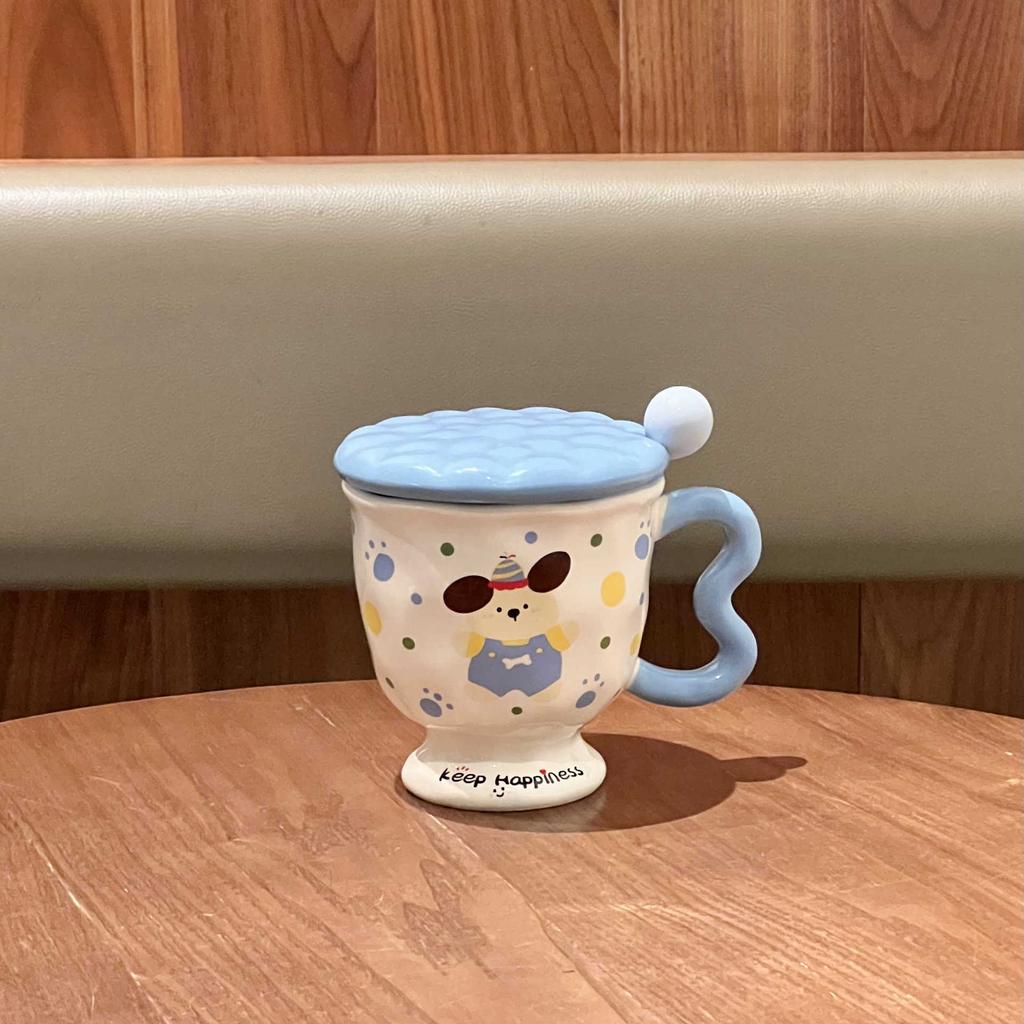 Girls' Heart Cute Rabbit Cup for Girls' Birthday Gift Souvenir High-value Ceramic Mug with Lid Spoon