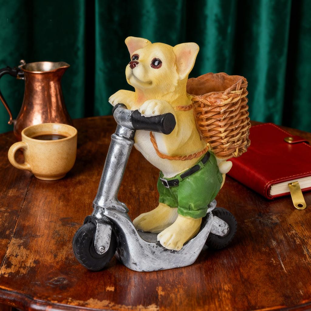 Scooter Puppy Resin Craft Ornaments