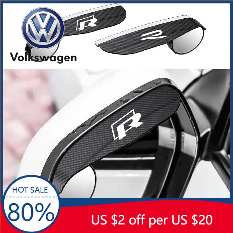 Para VW Volkswagen Jetta MK5 Golf 2PCS Sobrancelha de Chuva para Retrovisor Lateral de Carro Viseira Espelho Redondo Pequeno Para VW Volkswagen GTI R Rline Ir