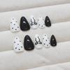 Nail Patch White Polka Dot False Nail Bow Removable Nail Wear Nail Nail Patch Drill 30 Pieces