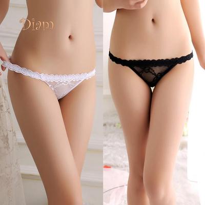 Fetong Sexy Kvetinová čipka Priehľadné G-String Dámske spodné prádlo Love Heart Nohavičky Nohavičky