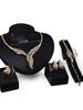 Women's Fashionable Design Metal Earrings, Necklaces, Bracelets, and Ring Sets Suitable for Banquets and Holiday Gifts