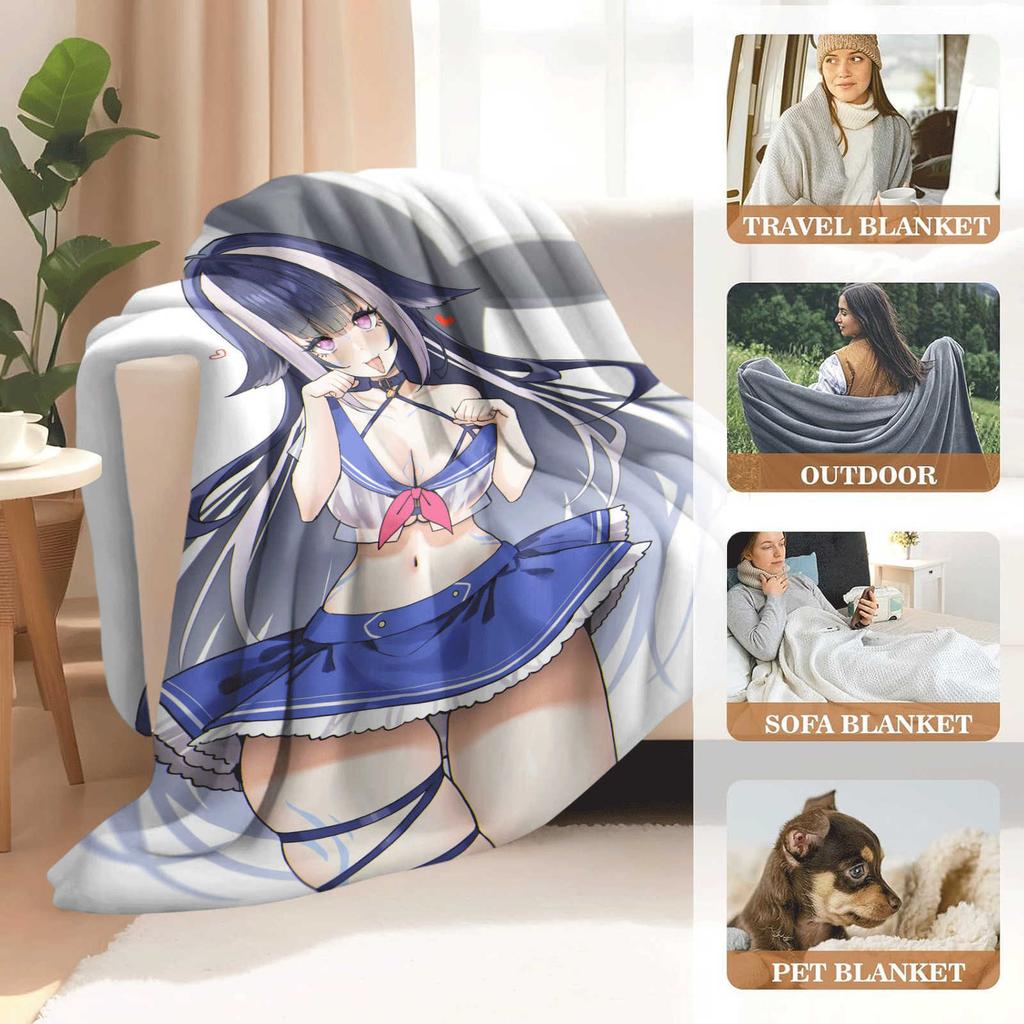 Cartoon VTuber Shylily Flannel Blanket Cover Warmth Soft Anime Blanket Multifunctional Decor Home Universal Blankets