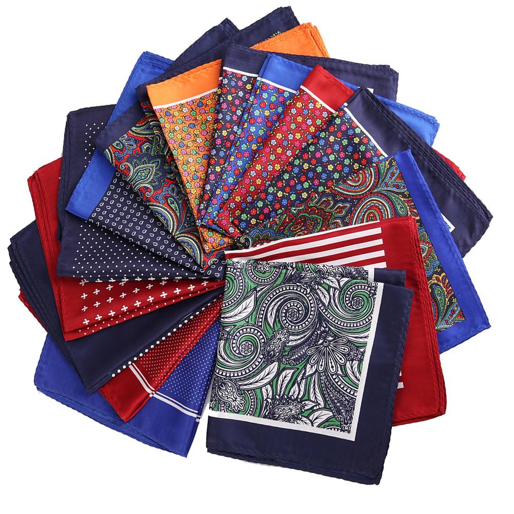 Cashew Flower & Polka Dot Men's Pocket Square Handkerchief