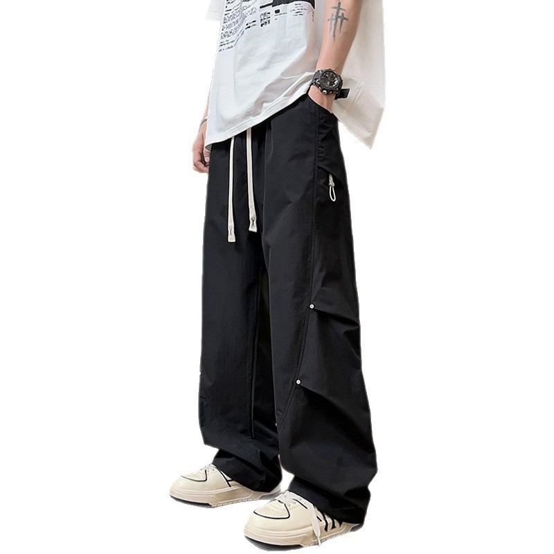 Spring and Summer New Men's Paratrooper Tooling Pants Men's High Street Loose Straight Wide-leg Pants Boys Trousers