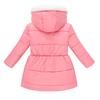 4-12 Years Kids Girls Winter Warm Winproof Hooded Coat Mid Length Jacket