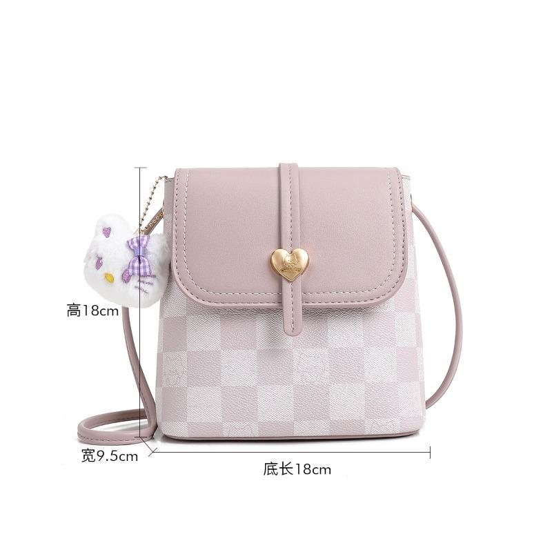 

Сумка через плечо, дофаминовые картофельные фри, нишевая розовая сумка, женская весенне-летняя сумка-диагональ для мобильного телефона с кошкой