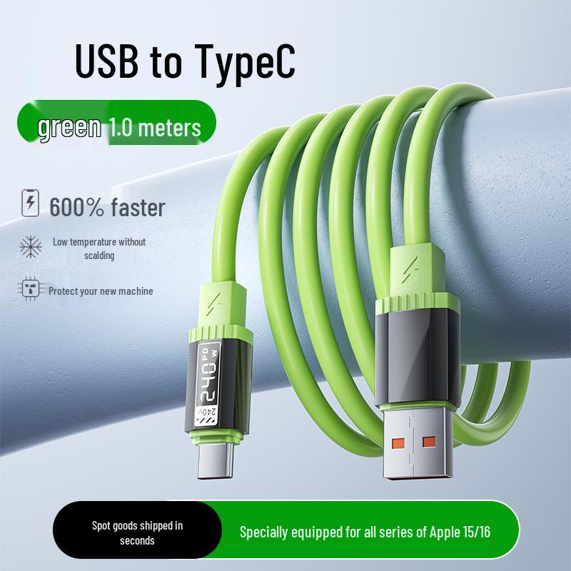Super Fast Charging 6A Liquid Silicone Type-C Multi-functional Thickened Data Cable