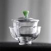 Small Capacity 75ml Sancai Glass Gaiwan Chinese Teaset Tea Bowl Tea Tureen Heat-resistant Kung Fu Tea Cup with Lid Teaware