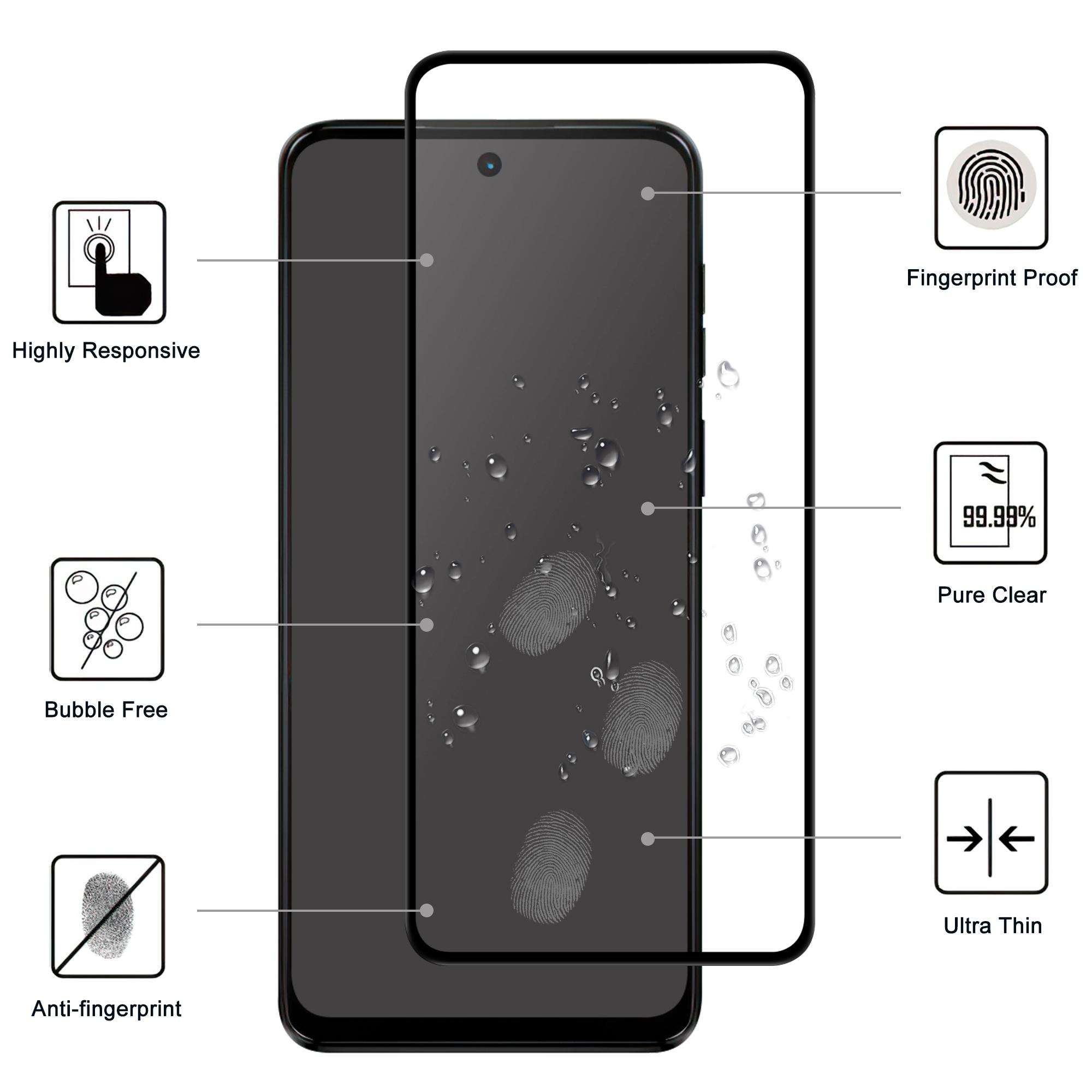 

For Motorola Moto G14 4G Black Edge Full Glue Cell Phone Screen Protector Clear AGC Glass Screen Covering Film Type A