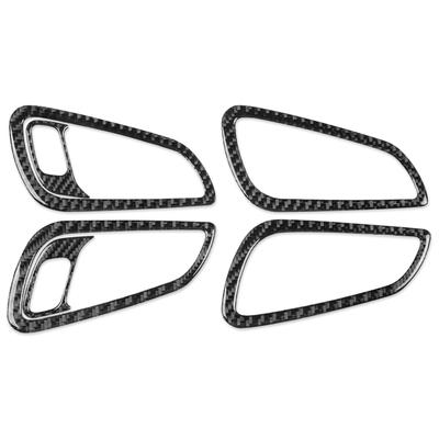 Real Soft Carbon Fiber Sticker Car Inner Door Handle Panel Trim For Ford Focus SE RS ST Ecoboost 2015 2016 2017 2018 LHD RHD