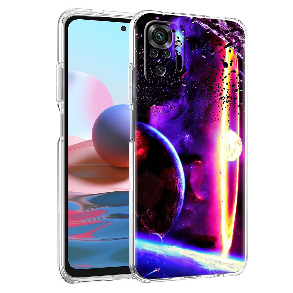 Custodia per Telefono Per Xiaomi Poco X3 NFC M3 F3 Redmi Note 9S 9 8 10 Pro 7 8T 9C 9A 8A K40 Cover Trasparente Spazio Colorato Galassia Universo