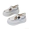 Mode Mesh ausgehöhlt lässige weiße Schuhe Sommer atmungsaktiv dicke Sohle höhenerhöhend vielseitig modisch schlichte Damenschuhe