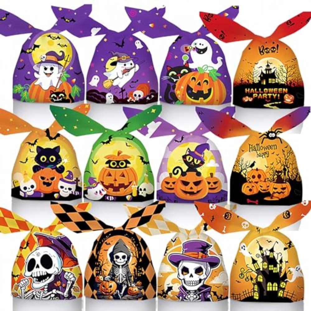 Halloween Goodie Candy Bags 11 Designs Goody Gift Bag Bulk for Kids Boys Girls Trick or Treating Classroom Party Favor Supplies