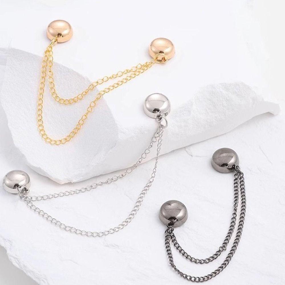 Multi-Function Shorten Trouser Clip Button Tassel Chain Cuff-link Leg Cuff Fixing Pin Skirts