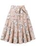 2024 Spring Collection Waist-Tie Print Midi Skirt