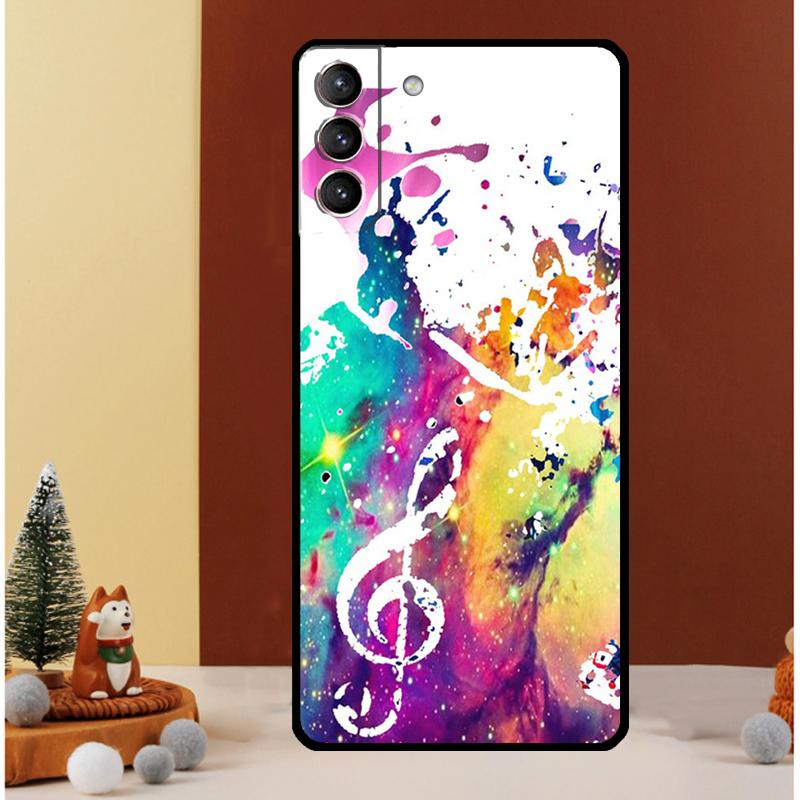 Treble Clef Music Note Case For Samsung Galaxy S25 S26 Ultra S21 S22 S20 S23 S24 Ultra S10 Plus S25 FE Cover Funda