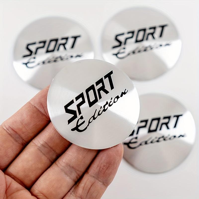 Set of 4 56Mm Sports Car Wheel Hub Center Cap Stickers Aluminum Alloy Decals Car Decoration Stickers Wheel Stickers Silver Color