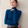 Damen Schlank Geschnitten Hoher Kragen Nahtlos Gestrickter Wollpullover - Langarm Basisschicht für Herbst und Winter