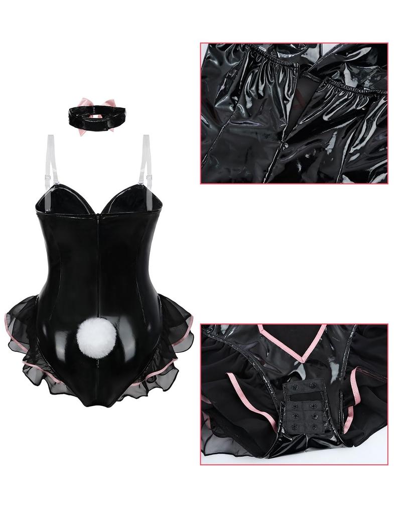 Bunny Girl Plus Size Bunny-Anzug mit Schleife Cosplay Halloween Fotoshooting Schleifengröße [Ausgezeichnetes Produkt] Cosplay, Krawatte, High-Leg Kostüm, Kostüm, Veranstaltung,
