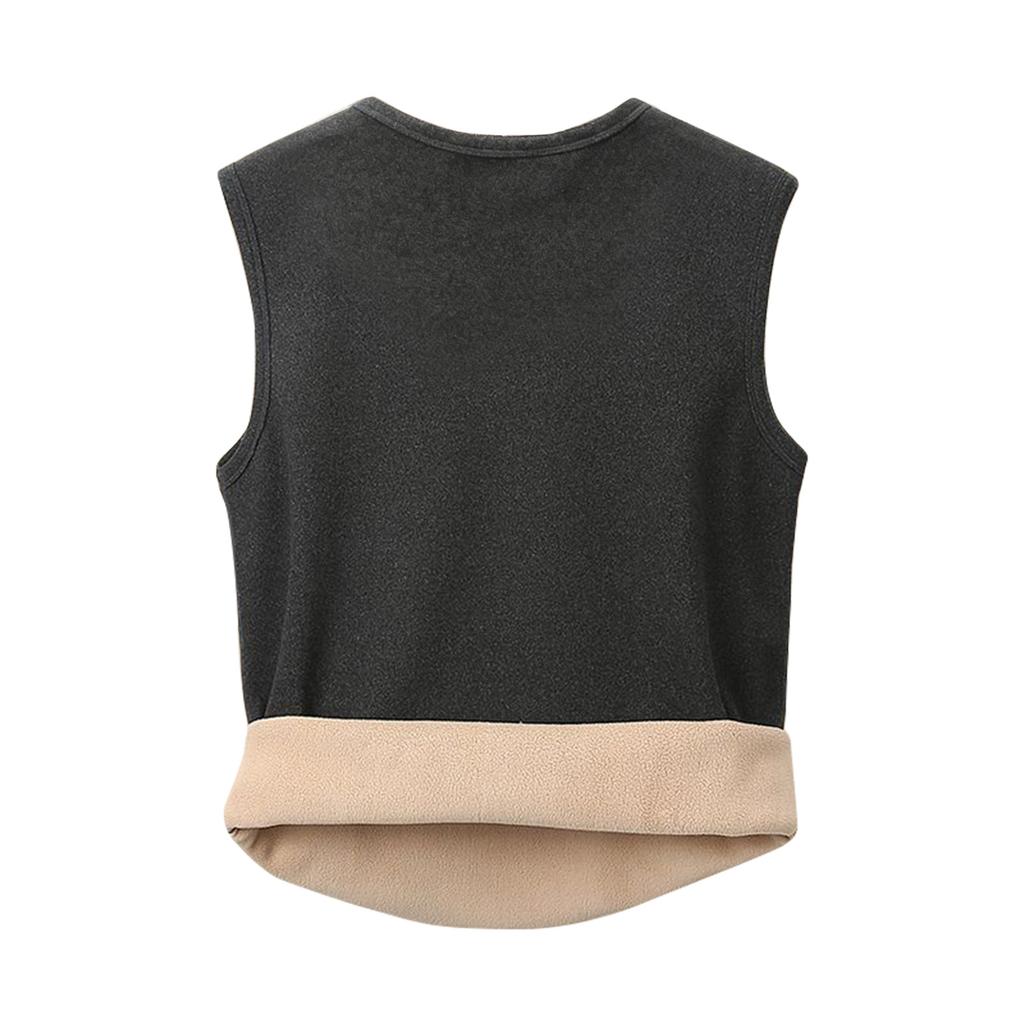 Men's Solid Color Plus Velvet Warm Vest Bottoming Shirt Men's Casual Plus Velvet Vest Bottoming Shirt