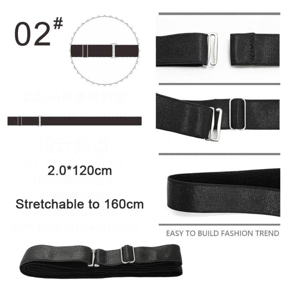 Men Women Non-slip Elastic Waistband Anti Wrinkle Shirt Stay Best Belt Business Shirt Holder Straps Adjustable Belt Locking Belt