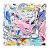50Pcs Cartoon Sticker Waterproof Reusable DIY Self-Adhesive Aircraft Pattern Phone Case Luggage Sticker Kids Gift