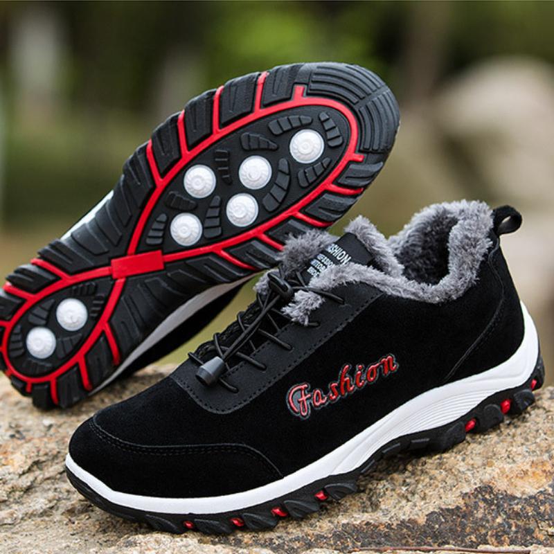 Winter Sneakers for Men Fashion Casual Plush Warm Shoes Outdoor Sports Hiking Shoes