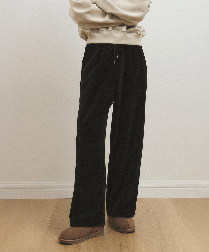 AAU Velour Wide Easy Pants_Black