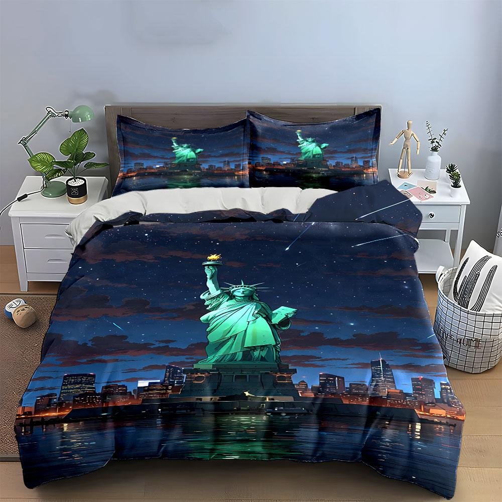 Majestic nighttime skyline elegance Bedding sets Duvet cover sets Duvet covers Pillowcases(1*Duvet Cover 2*Pillowcases without duvet insert)