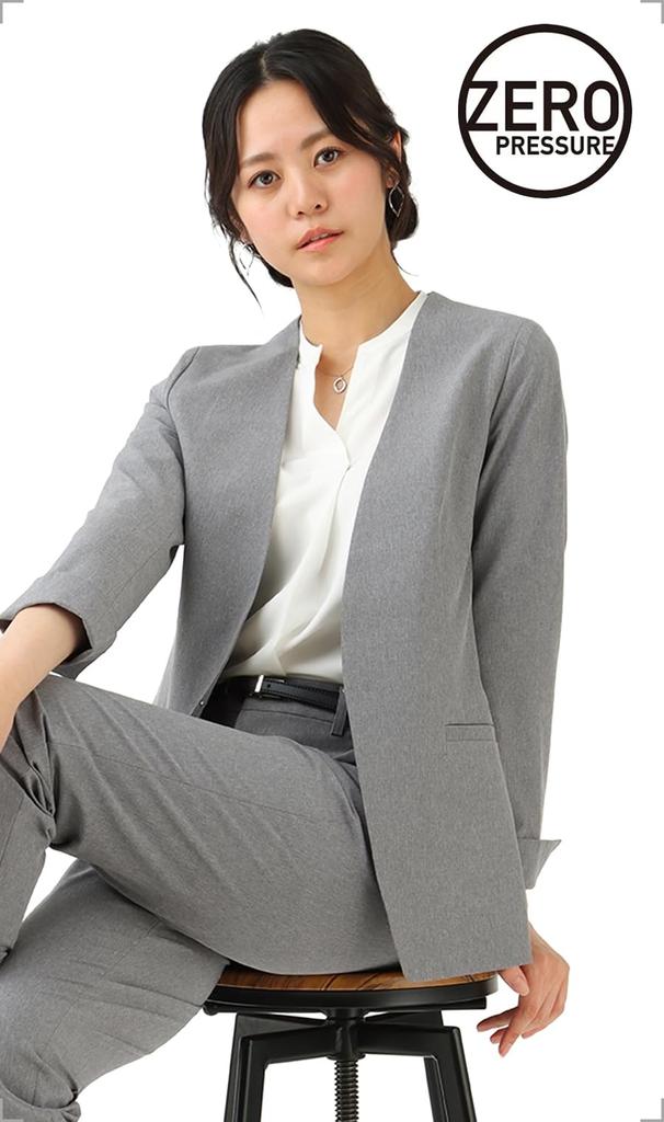 no Jacket and Casual Graduation Kindergarten Graduation Zero Pressure Clothing Aoyama Light Gray S [Yofuku Aoyama] Women's Set, Washable, Pants,