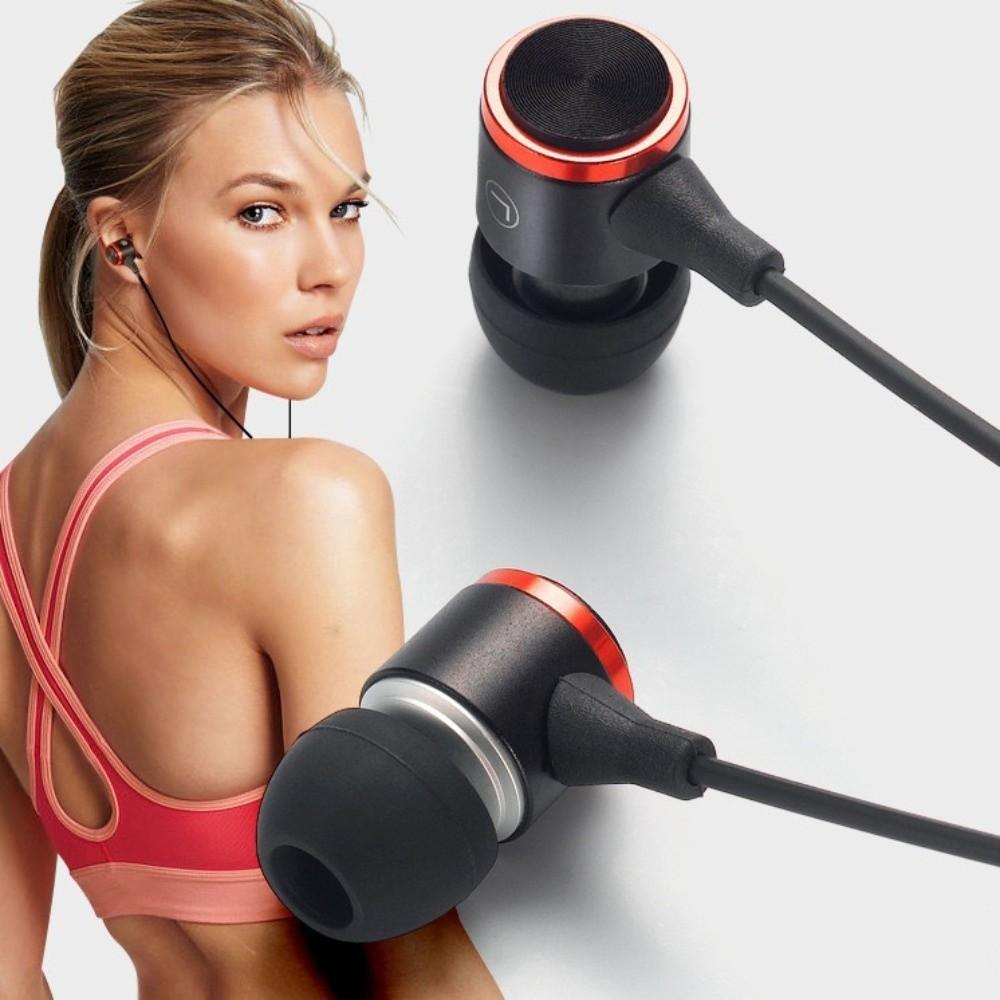 Music Earphones 3.5mm Wired Earphone Wire Control HiFi Stereo In Ear Earphones Noise Cancelling Heavy Bass Wired Headset Running