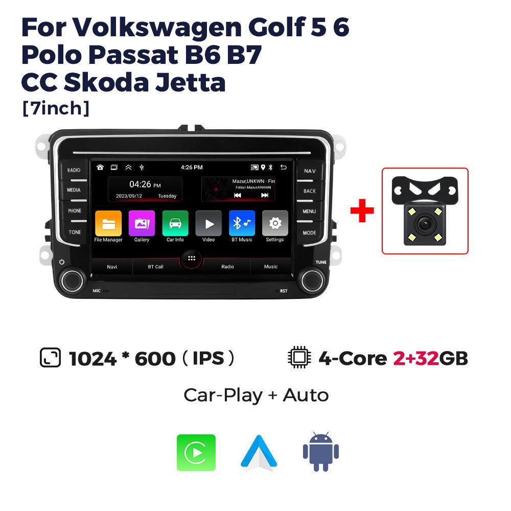 Navifly 2 Din Android Auto Carplay Car Stereo GPS Player For VW Volkswagen Skoda Octavia Golf 5 6 Touran Passat B6 Polo Jetta BT