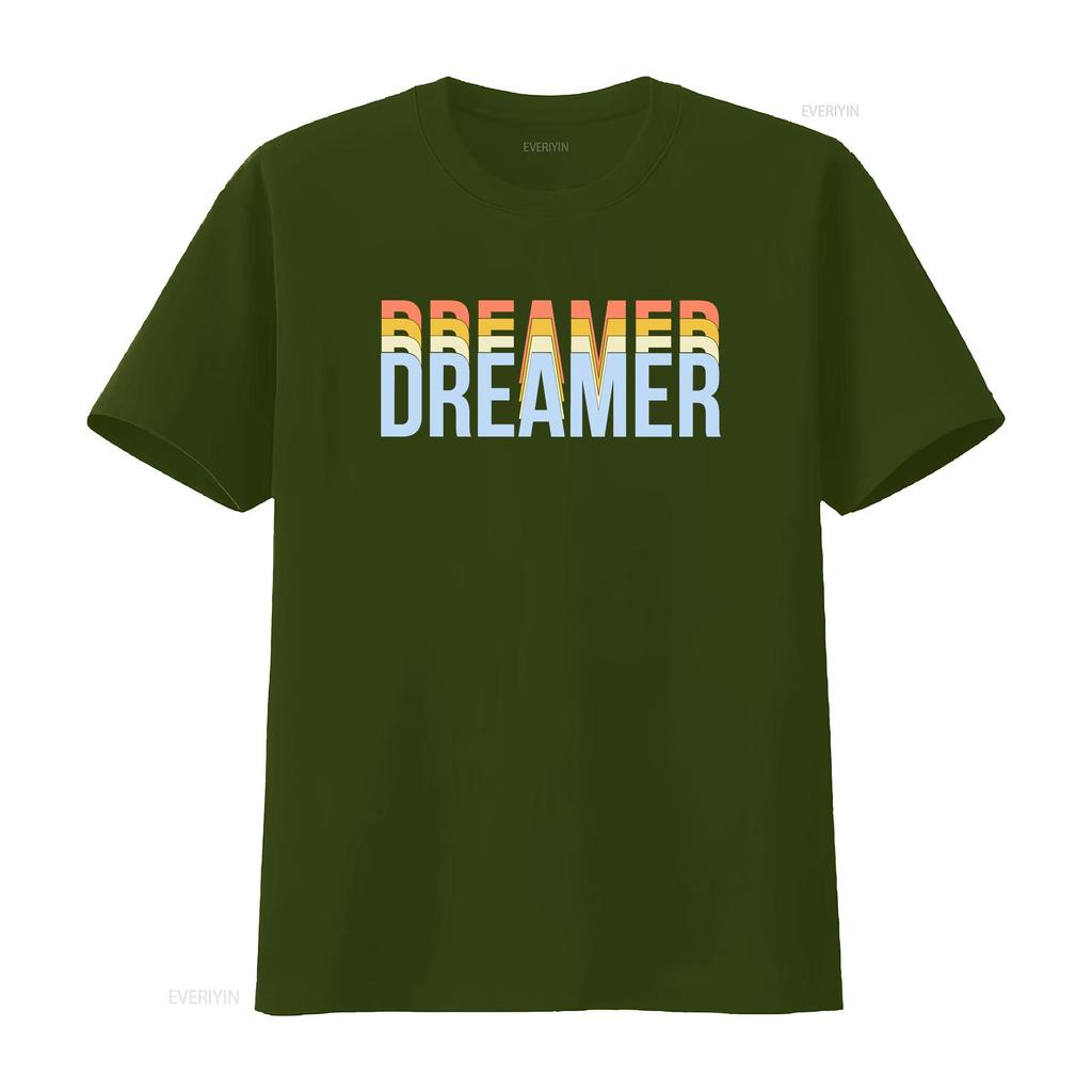 Dreamer T shirt Motivational Gym Casual vintage Washed graphic homme Stretched Unisex Top For Everyday Wear Stylish Soft