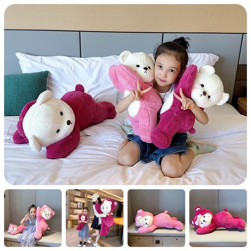 Cute Stuffed Bear Pillow Soft Plush Toy For Kids Perfect Birthday Gift
