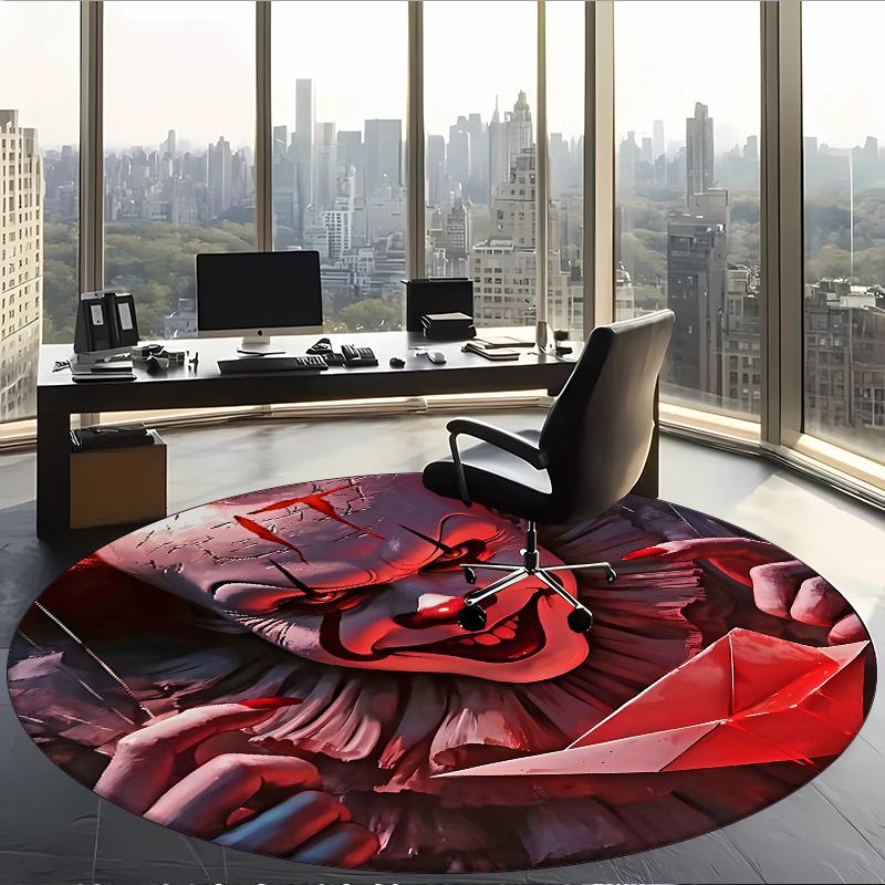 Pennywise (33) Round Office Rug Decorative Floor Rug for Office Bedroom Living Room and Home Space